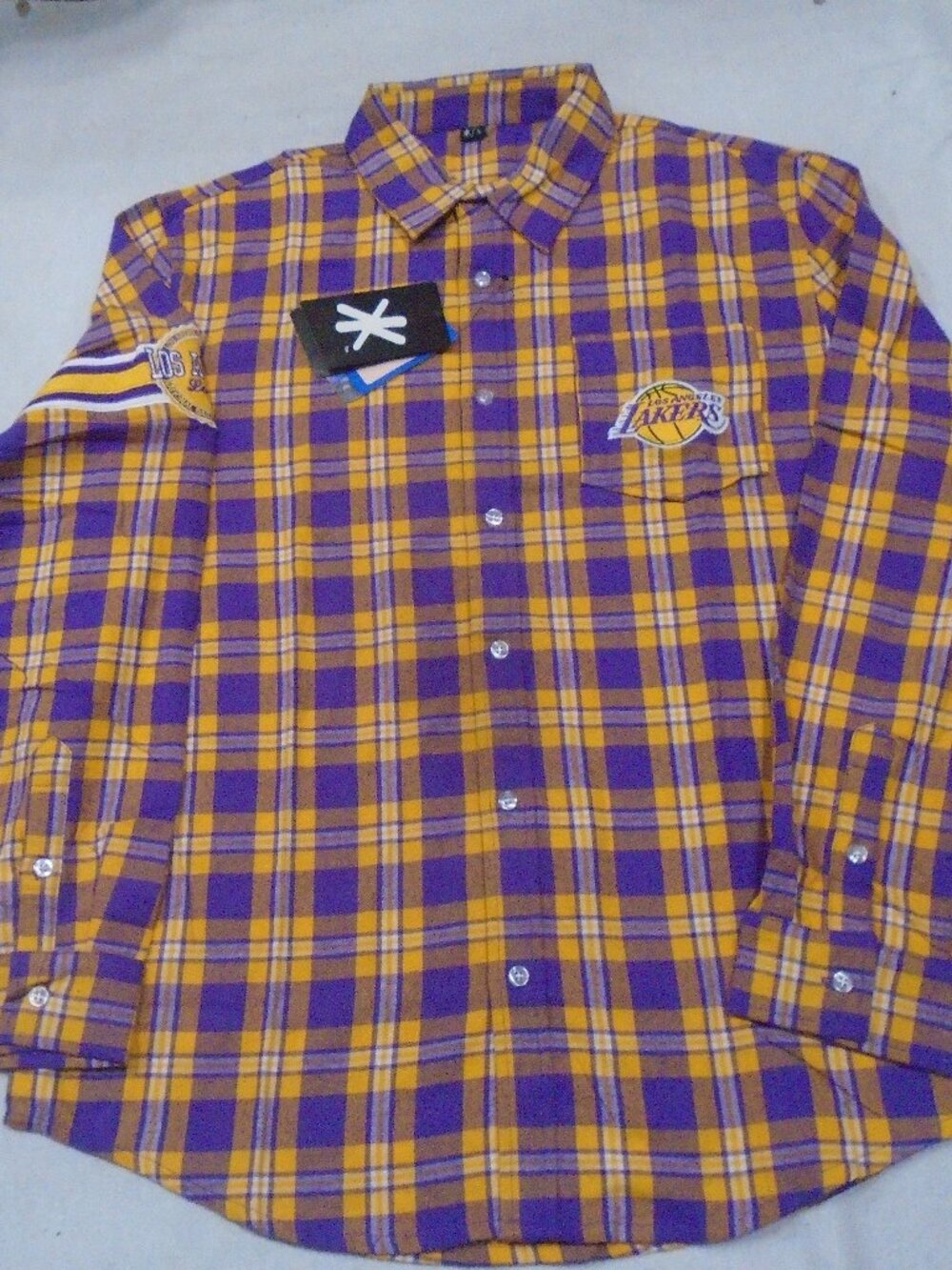 NBA Klew Los Angeles Lakers Flannel Shirt Size Large Adult